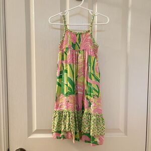 Lilly Pulitzer for Target Flamingo Fan Dance Maxi Dress Smocked Girls Size 2T